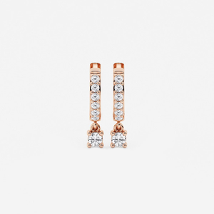 Pendientes de aro con diamantes cultivados en laboratorio, redondos, 1/5 Ctw, joyería minimalista elegante para uso diario, ocasiones especiales y estilo moderno - Product Image 1