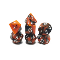 Ensemble de 7 dés polyédriques carrés en résine avec logo personnalisé pour les jeux de rôle D&D