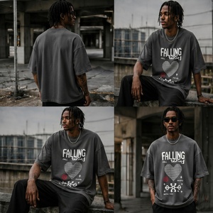 เสื้อยืดสตรีทแวร์โอเวอร์ไซส์ หนัก 300 กรัม พิมพ์ลายกราฟิก วินเทจ ฮิปฮอป สำหรับผู้ชาย รับผลิตตามสั่ง ขายส่ง TKAN6-607 - Product Image 3