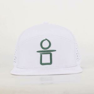 Casquette Snapback Unisexe Personnalisée 6 Panneaux 100% Polyester à Visière Plate, Imperméable, Brodé Style Hip Hop avec Trous Découpés au Laser pour la Plage - Product Image 2