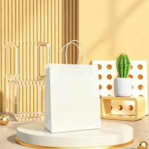 Bolsa de Papel Reforzada en la Parte Inferior, Bolsa de Transporte Estable para Mercancías Pesadas, Compras y Empaque de Artículos a Granel - Product Image 2