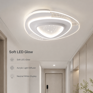 Lámpara de techo LED moderna de acrílico y hierro para interiores, montaje en superficie, 48 cm x 7 cm, para dormitorio, sala de estar, pasillo, decoración del hogar - Product Image 3