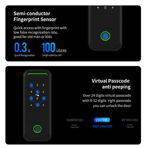 กุญแจล็อคประ<span class=keywords><strong>ต</strong></span>ูอัจฉริยะ<span class=keywords><strong>แบ</strong></span>บไร้กุญแจ ระบบไฟฟ้า สำหรับภายนอกอาคาร กันน้ำ รองรับลายนิ้วมือ ควบคุมผ่านแอป Tuya WiFi และ TTLock พร้อมรหัสผ่าน - Product Image 6