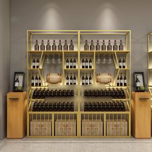 Exhibidor de Vino de Hierro Forjado Personalizado, Mueble para Vino Tinto y Blanco, Soporte de Almacenamiento Luminoso de Pie para Uso en Tabernas - Product Image 1