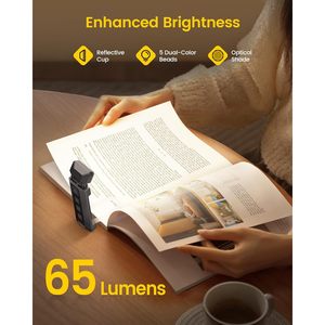 Extendable Book <b>Light</b> 10Mm Adjustable USB <b>Rechargeable</b> LED Reading Lamp With Timer And Sleep Mode For <b>Night</b> Use - Product Image 3