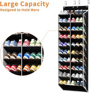 Over the Door <b>Shoe</b> Organizer, 10-Tier <b>Shoe</b> Holder with 20 Wide Deep Pockets, Mesh Hanging <b>Shoe</b> <b>Rack</b> - Product Image 6