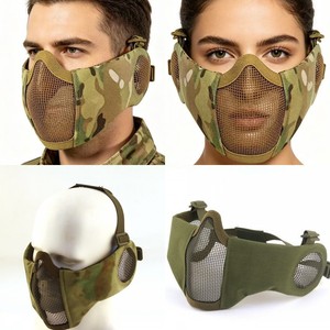 Máscara de malla táctica para la cara inferior, media máscara de malla para <span class=keywords><strong>paintball</strong></span>, equipo de caza, media máscara transpirable - Product Image 1