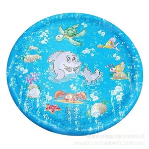 Alfombra inflable para rociar agua, color azul claro, 1,2 m de diámetro, alfombra de juego con rociador para niños, uso en exteriores y en el hogar - Product Image 4