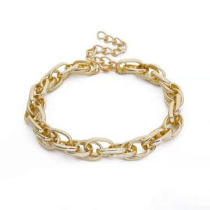 Pulseras de eslabones de cadenas, joyería de moda única, ajustable, chapado en oro - Product Image 1