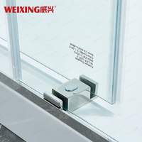 Cabine de douche moderne à prix avantageux en acier inoxydable chromé avec porte coulissante double sans cadre en verre trempé