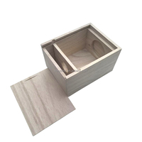 Boîte de rangement en bois de balsa et de paulownia non finie avec couvercle coulissant pour la présentation de parfums, support de bouteille en verre, étui de présentation pour cadeaux
