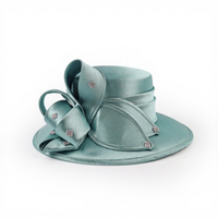 Chapeau haut de forme de luxe pour femme Fascinateur à fleurs pour l'église, fête de mariage, affaires, tissu satiné le plus populaire, chapeau fantaisie formel unique