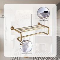 Accessoires de salle de bain en laiton antique à fixation murale, ensemble complet pour sanitaires