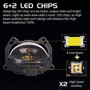 Sanvi 3 Inch A11 Pro LED Headlights 64W 6 Low Beam 2 High Beam 12V Universal 6000K for BMW Honda Nissan Golf Civic Camry H1 Bulb - Product Image 3