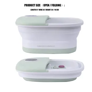 New Design Foldable Foot Bath Basin Foot Spa Massager With Heat Bubble Massage 16pcs Massage Rollers And Pedicure Stone