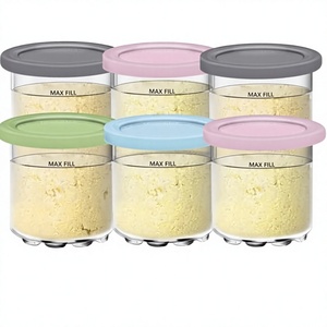 Juego de Recipientes Reutilizables para Helado con Tapas y Cucharas, Libres de BPA, Apilables, Aptos para Alimentos, para Almacenamiento en Congelador, Paquete de 6 - Product Image 2