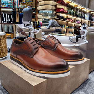 Zapatos Oxford de Piel Genuina con Cordones, Suela de Goma Alta, Color Sólido, para Primavera, Verano, Otoño e Invierno - Product Image 2