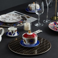 Elegante Borden Bloem Oplader Bord Catering Keramische Borden En Kommen Bone China Cup Set Keuken Set Serviesgoed