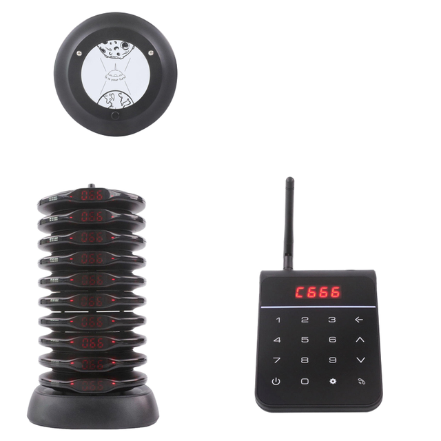 Wireless Calling System Pager Restaurants 20 Coaster Pagers Church Nursery Club Hospital Coffee Shop Bar QC8200