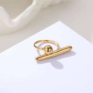 Anillo de acero de titanio que no se decolora, elegante y exclusivo, anillo de estilo de alta gama, anillo versátil con apertura ajustable, anillo al por mayor para mujer. - Product Image 4