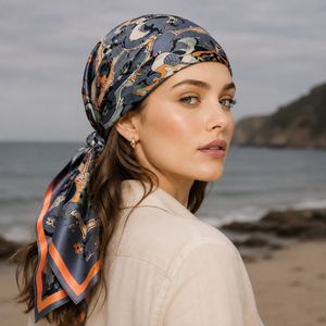 Fashion Women Pattern European American <b>Silk</b> <b>Scarf</b> Adult Square Digital Print Reversible Breathable All Seasons Daily Wear - Product Image 3