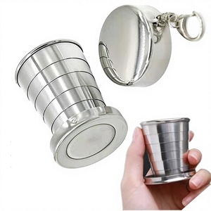 Food Grade Stainless Steel Collapsible <b>Cup</b> Portable Telescopic Water <b>Cup</b> for Outdoor Travel <b>Camping</b> - Product Image 1