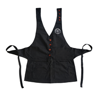 Tablier réutilisable version coréenne pour salon de thé, barista, pâtisserie, homme, femme, fleuriste, restaurant, sans manches, tendance