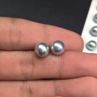 Haute qualité 8-9mm japon perles d'eau de mer Akoya véritable chanvre couleur ronde perles d'eau douce perles