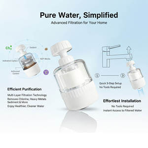 Filtre à <span class=keywords><strong>eau</strong></span> au design moderne, purificateur de robinet, filtre pour évier de cuisine et douche de salle de bain pour <span class=keywords><strong>eau</strong></span> dure, <span class=keywords><strong>sortie</strong></span> unique - Product Image 2