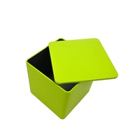 Boîte de rangement en métal pour thé et café de qualité supérieure, carrée, avec couvercle, emballage personnalisé imprimé
