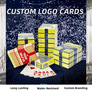 Jeu de cartes de poker en plastique PVC personnalisé avec logo noir imperméable, impression de logo personnalisé pour un usage familial, livré en boîte en vrac - Product Image 2