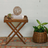 Table pliante en bois rustique marron de luxe, faite à la main, portable, pour café ou dîner, style ferme