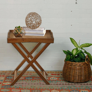 Trang Trại Trang Trí Nội Thất Tùy Chỉnh Handmade Sang Trọng Mộc Mạc Gỗ Nâu Hộ Gia Đình Xách Tay Tv Khay Sang Trọng Bàn Ăn Tối Bằng Gỗ Gấp Bảng - Product Image 5