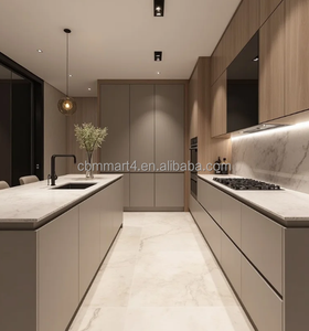 Moderne design keukenkastjes met matte lakafwerking voor appartementenproject in <span class=keywords><strong>Dallas</strong></span> - Product Image 2