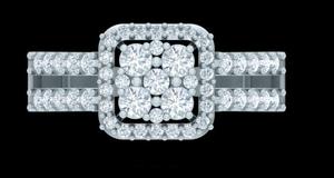 Anillo de Compromiso o Aniversario para Mujer, Chapado en Oro Antiguo Vintage, Plata de Ley 925, con Diamante Cultivado en Laboratorio, Corte Simple, Doble - Product Image 3