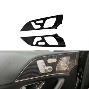 Kit d'intérieur de voiture en fibre de carbone sèche noire avec revêtement UV pour <span class=keywords><strong>Mercedes</strong></span> Classe <span class=keywords><strong>GLE</strong></span> W167 2019-<span class=keywords><strong>2022</strong></span>, garniture de console centrale, ruban adhésif 3M - Product Image 4
