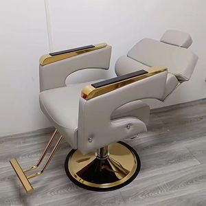 Salon Chair and Mirror <b>Set</b> / <b>Barber</b> Shop Chair Hair Salon / Black and Gold Salon Chairs - Product Image 3
