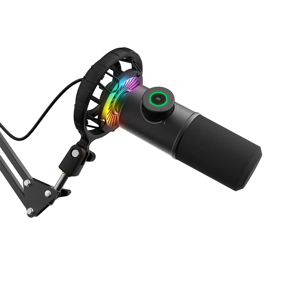 Fifine Новый K658 вокальный запись Live Show Youtube Профессиональный RGB игровой USB компьютер микрофон комплект