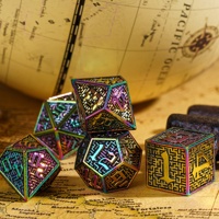 Ensemble de dés RPG faits à la main en métal, D4-D20, polyédriques, 7 pièces, pour jeux de société et D&D