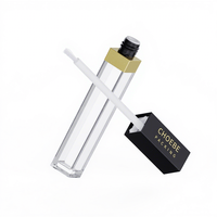 Conteneur de rouge à lèvres personnalisé Choebe, emballage cosmétique en plastique vide, tube carré pour gloss à lèvres 7 ml, col doré, logo personnalisé OEM/ODM