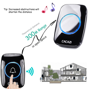 CACAZI A10-3 Sonnette sans fil étanche 300M Sonnette <span class=keywords><strong>de</strong></span> <span class=keywords><strong>porte</strong></span> à distance 110V <span class=keywords><strong>220V</strong></span> Batterie 1 émetteur 3 récepteurs - Product Image 5