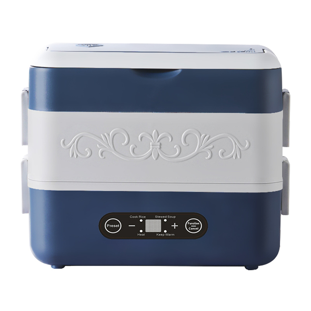 Portable Stainless Steel Plastic PP Leak Proof Electric Food Warmer Wireless Self Heating Hot Bento Lunch Box for Office Work
