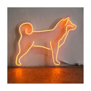 कस्टम शीबा इनु नियोन साइन पालतू अकिता कुत्ते नियोन साइन पशु दीवार कुत्ते सजावट प्रकाश उपहार के लिए पालतू कुत्ता घर सजावट kaws नियोन साइन