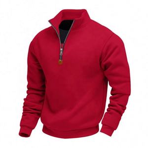 <span class=keywords><strong>Abrigo</strong></span> Holgado de Color Sólido para Hombre, Talla 6XL, Otoño, Cuello Alto de Terciopelo, Cierre de Cremallera, Tela de Rizo, Teñido Liso, Poliéster/Algodón - Product Image 5