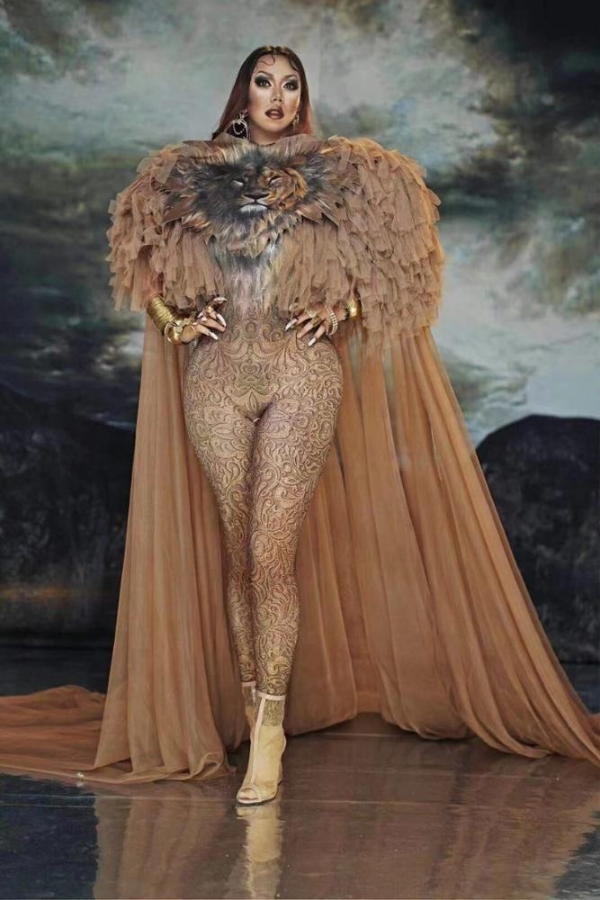 lion king birthday dress Sexy Costume for Women Bachelorette Party in Hawaii dress long dress Color:M-Plum round adventures