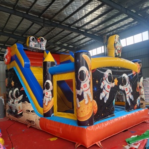Castillo Inflable Comercial con Tobogán de Astronauta, Casa de Brinco con Diseño de Cohete Espacial para Fiestas de Cumpleaños Infantiles, Alquiler y Uso en el Patio Trasero - Product Image 5