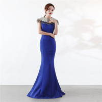 16038-1-S # mariage de la mariée longue banquet élégante queue de poisson robe de soirée de fiançailles grosse dame robe grande taille robe super taille