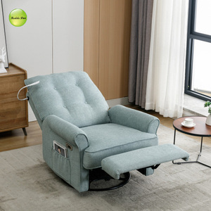 Dernière chaise inclinable manuelle avec lampe de lecture Port de charge USB Salon Singe Swivel Recliner Sofa Lounge Chair 9462 - Product Image 4