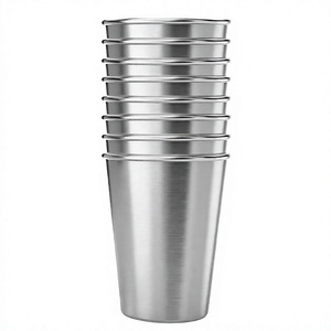 Gobelets en acier inoxydable 304 au design coréen minimaliste, argentés, 260 ml et 300 ml, empilables, incassables, résistants aux chocs, sans BPA, pour les fêtes - Product Image 3