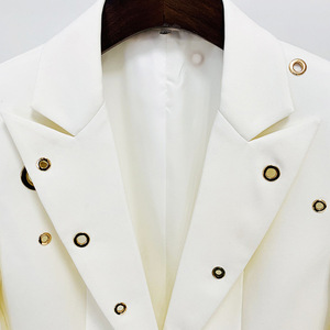 Costumes en <span class=keywords><strong>pantalon</strong></span> pour femmes, élégants, 2 pièces, blazer à double boutonnage et <span class=keywords><strong>pantalon</strong></span> large, tenues de travail de bureau - Product Image 4